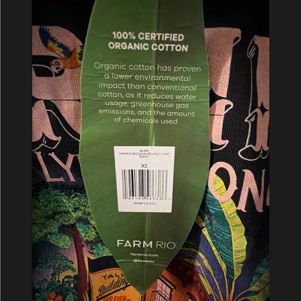 FARM Rio Black Tee with Vibrant Graphic - Picture 3 of 3
